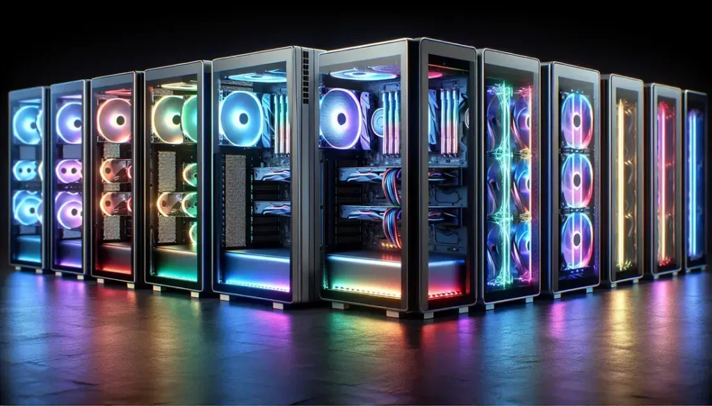 Gabinete Liketec: 6 alternativas com painel de vidro para exibição do efeito de iluminação RGB